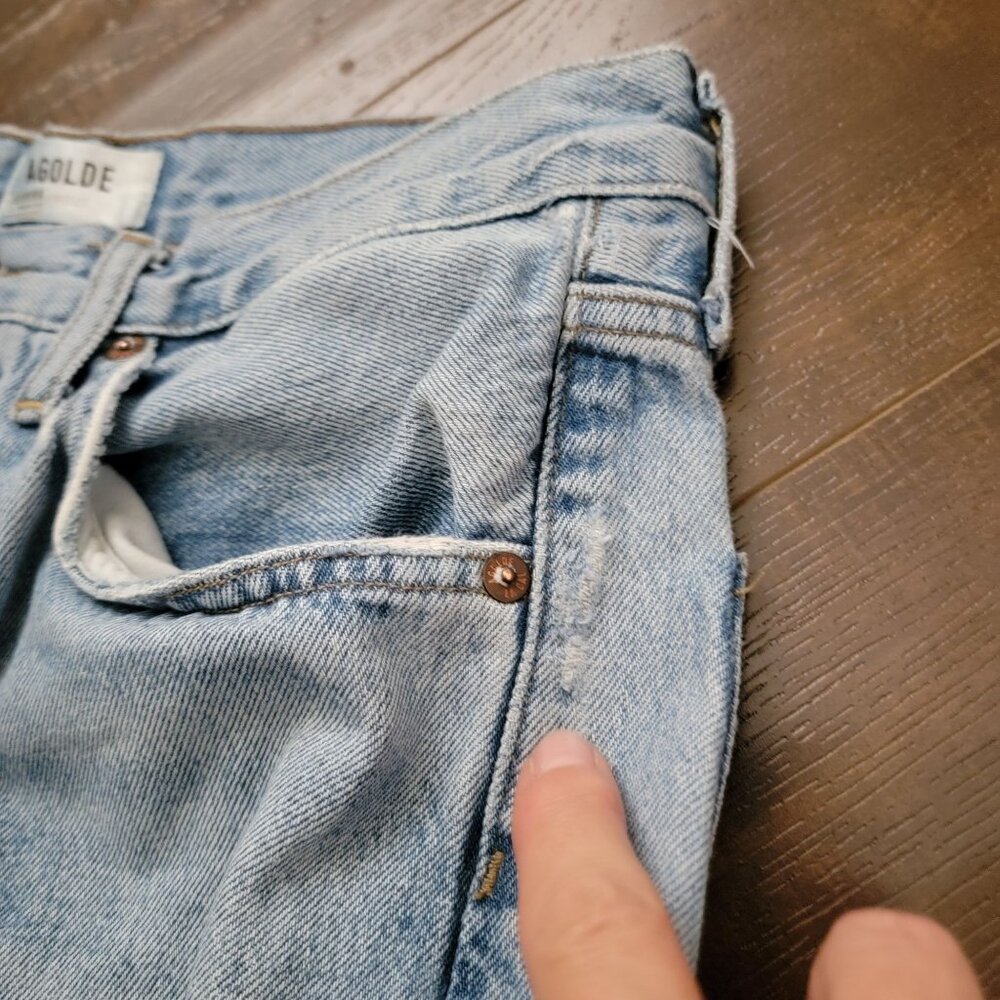 Agolde Light Blue Flare & Wide Leg Jeans - Picture 8 of 9